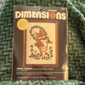 Vintage Dimensions Spring Training Crewel Kit 5x7” Bunny Rabbit Frolicking